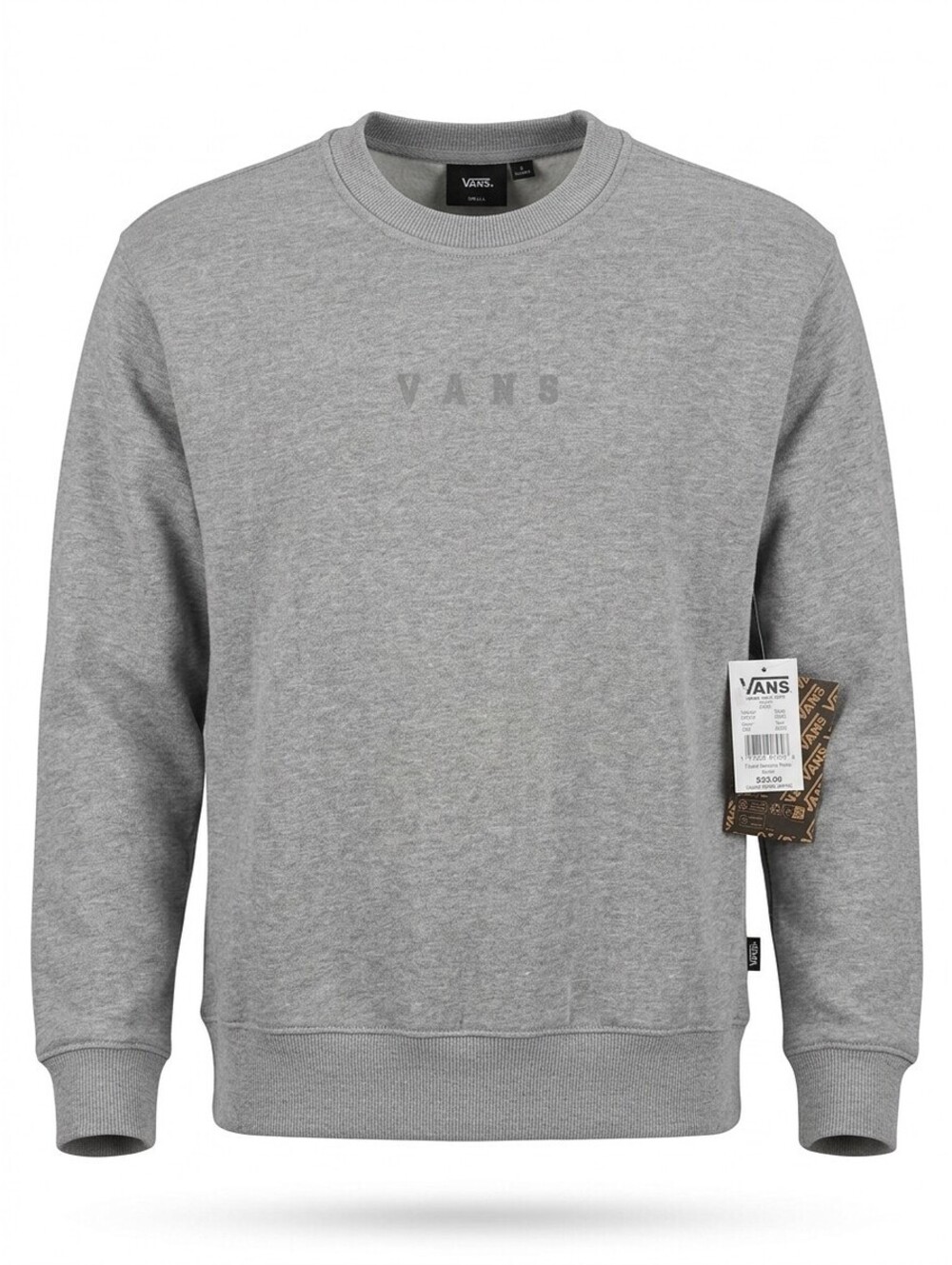 Vans Faded Lessons Retro Crewneck Sweatshirt Womens S Heather Grey Alumni NWT